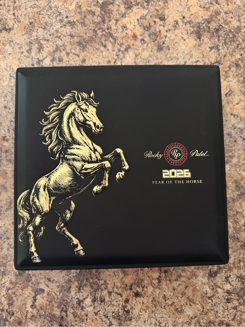 Rocky Patel Year Of The Horse 2026 Limited Edition Empty Cigar Box Black Gold